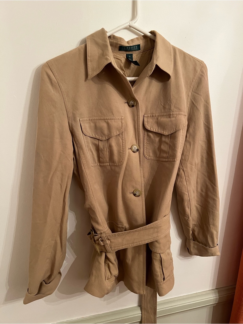 Lauren Ralph Lauren Tan Utility Shirt with Belt